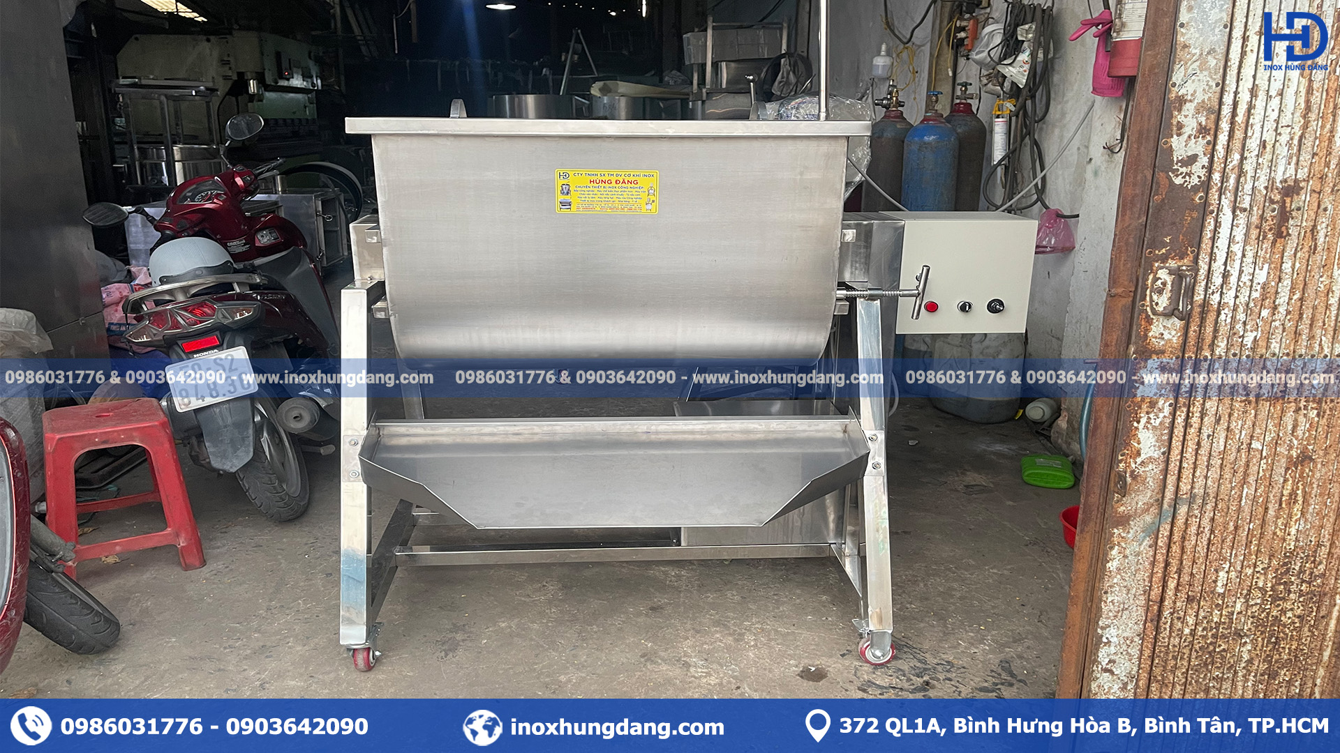 Máy trộn kim chi được sản xuất tại Inox Hùng Đăng, uy tín, chất lượng