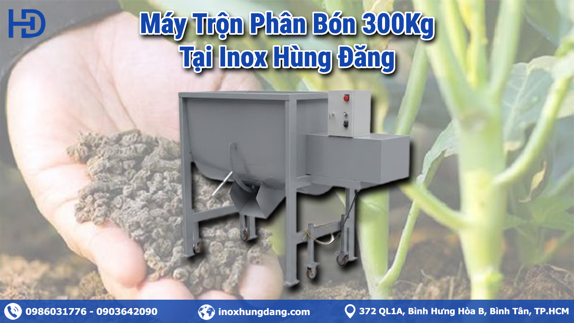 Máy trộn phân bón được sản xuất tại Inox Hùng Đăng