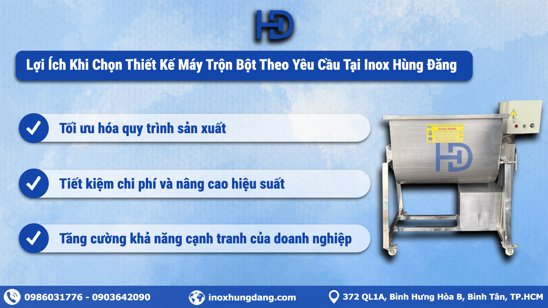 Lợi Ích Khi Thiết Kế Máy Trộn Bột Theo Yêu Cầu