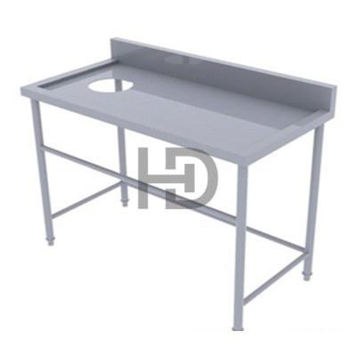 Bàn inox 1 tầng có lỗ xả rác