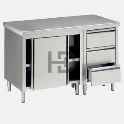 Bàn inox 3 ngăn kéo