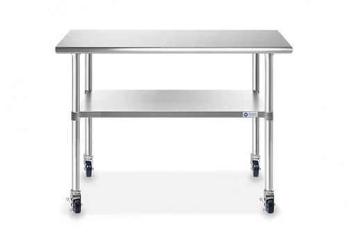 Bàn inox di động 2 tầng có bánh xe Bàn inox di động 2 tầng có bánh xe