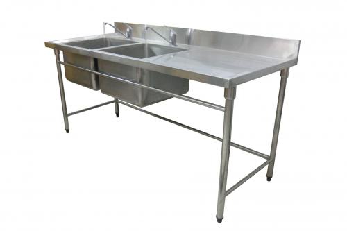 Bồn rửa chén 2 hố inox có bàn lệch phải Bồn rửa chén 2 hố inox có bàn lệch phải