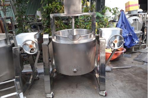 Giá nồi nấu điện 2 vỏ có cánh khuấy lật nghiêng 150 lít Giá nồi nấu điện 2 vỏ có cánh khuấy lật nghiêng 150 lít
